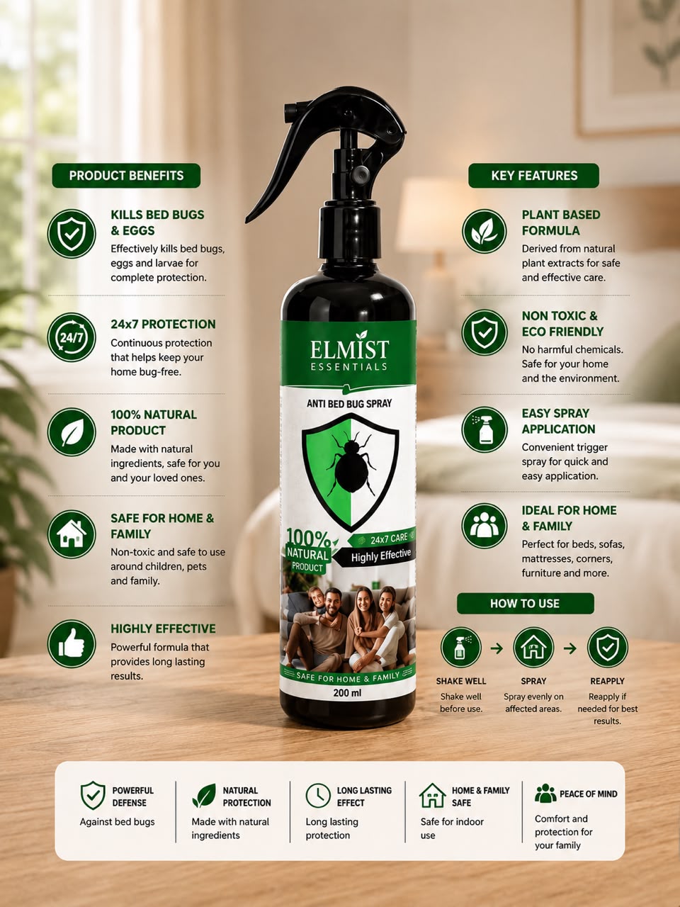 Elmist Essential Bed Bug Spray (Pack of 2)