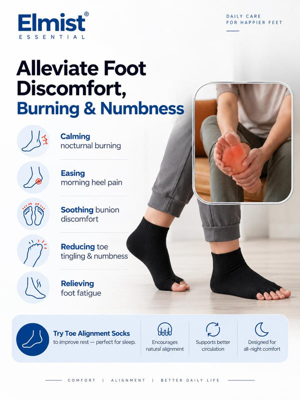 Elmist Essential Foot Alignment Socks – Toe Separator & Arch Support Socks