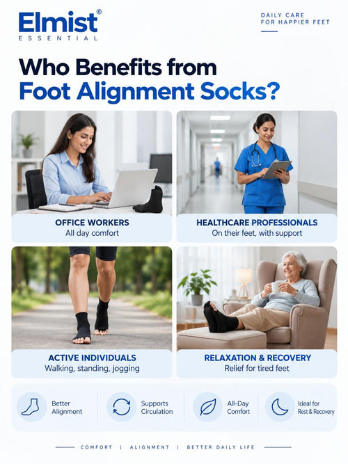 Elmist Essential Foot Alignment Socks – Toe Separator & Arch Support Socks