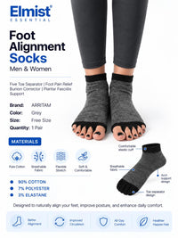 Elmist Essential Foot Alignment Socks – Toe Separator & Arch Support Socks