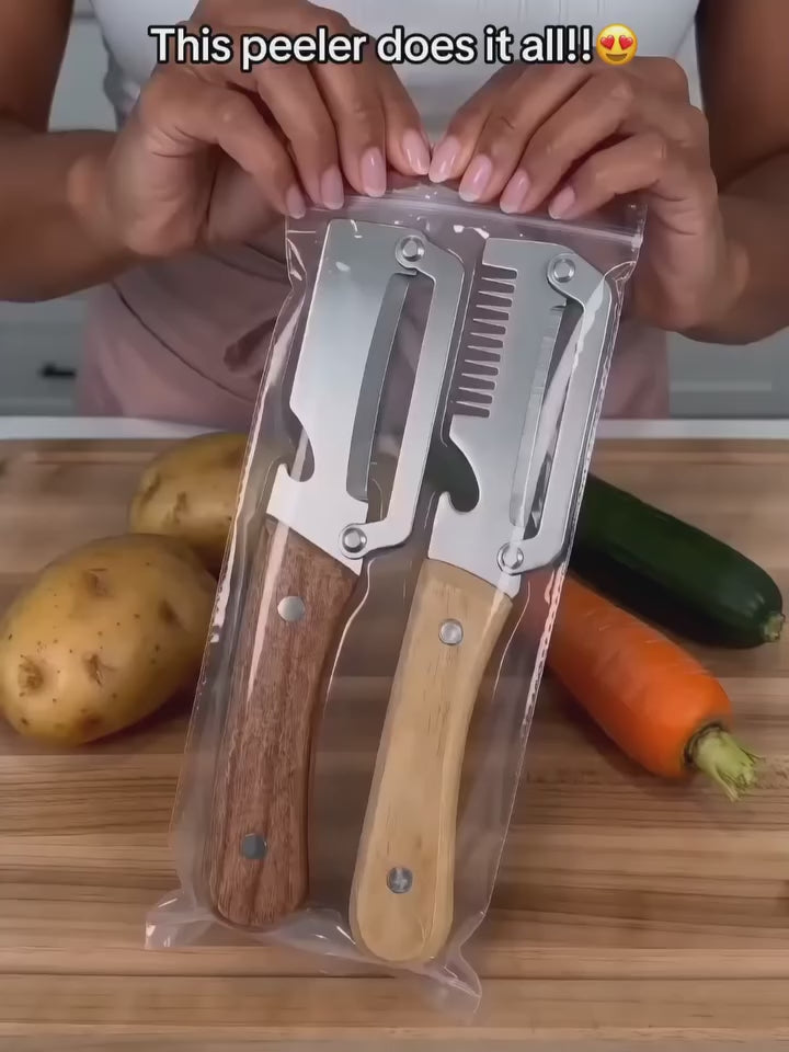 Elmist Essentials Stainless Steel Multifunction Peeler & Julienne Cutter