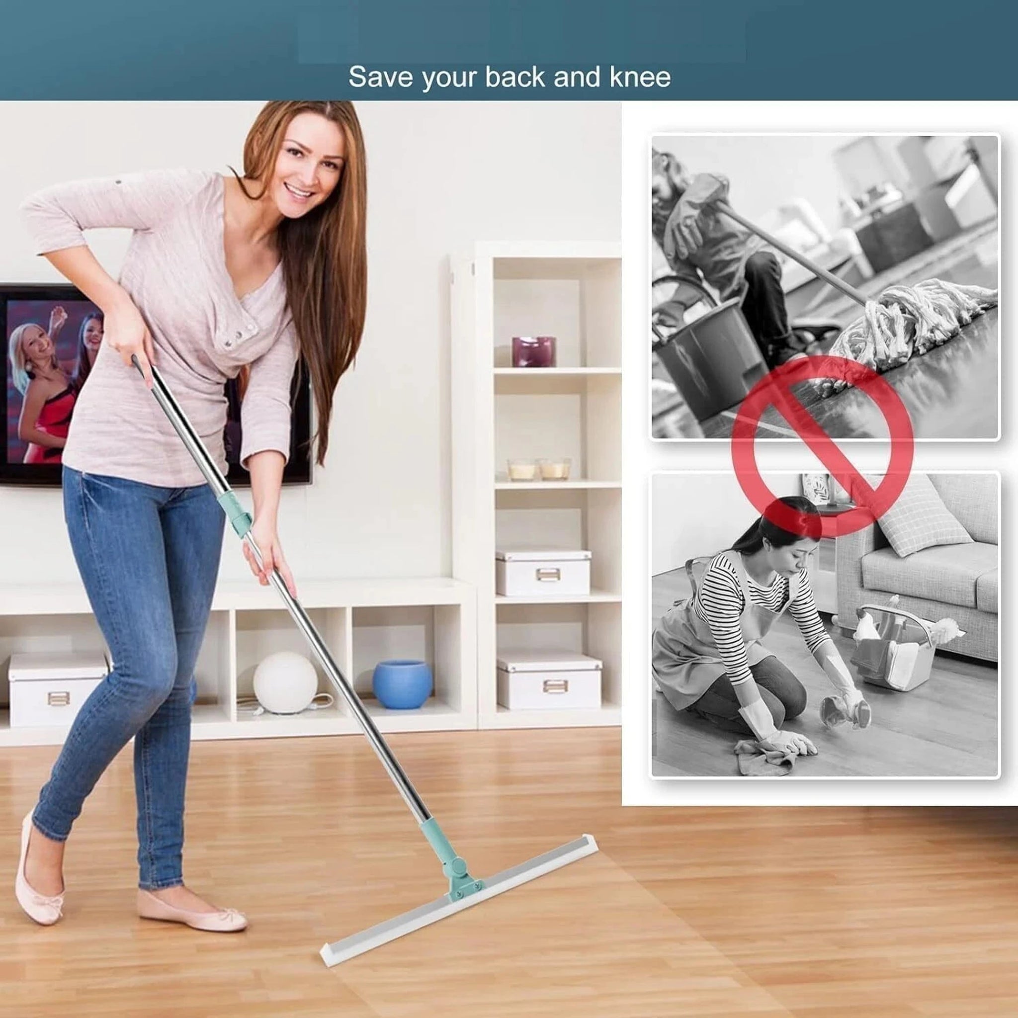 Elmist Essentials Adjustable Floor Wiper & Glass Cleaning Squeegee